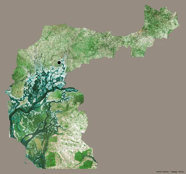 Форма Фатік Район Сенегалу Своєю Столицею Ізольованою Суцільному Кольоровому Тлі — стокове фото