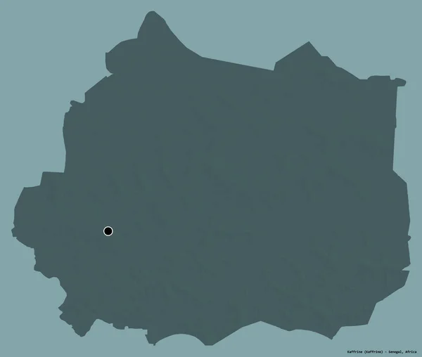 加夫林形状 塞内加尔地区 其首都隔离在一个坚实的色彩背景 彩色高程图 3D渲染 — 图库照片