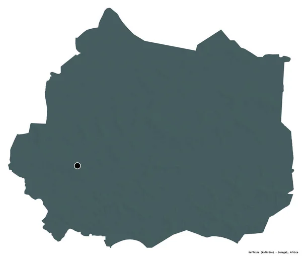 加夫林形状 塞内加尔地区 其首都被白色背景隔离 彩色高程图 3D渲染 — 图库照片