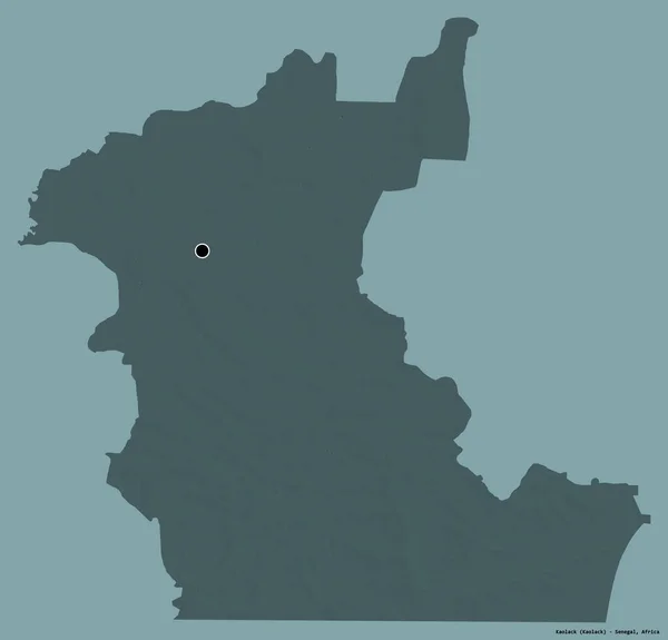 Form Kaolack Regionen Senegal Med Sin Huvudstad Isolerad Solid Färg — Stockfoto