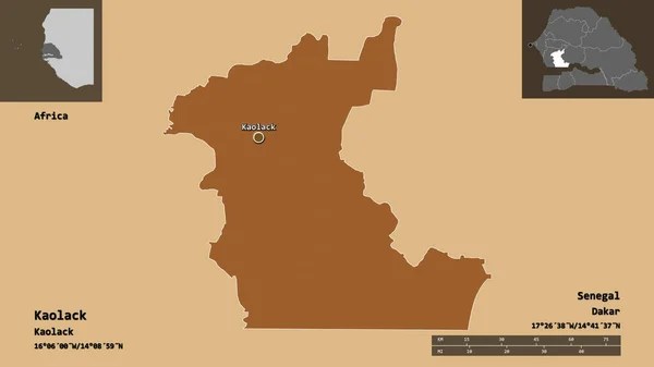 Σχήμα Kaolack Περιοχή Της Σενεγάλης Και Την Πρωτεύουσά Της Κλίμακα — Φωτογραφία Αρχείου