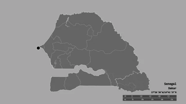 Розчарована Форма Сенегалу Столицею Головним Районним Відділом Відокремленим Районом Кедугу — стокове фото