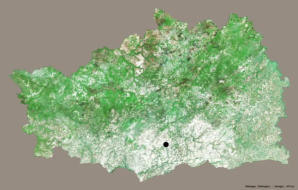 Forma Kedougou Região Senegal Com Sua Capital Isolada Fundo Cor — Fotografia de Stock