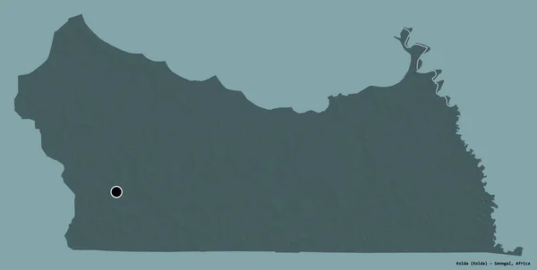 Σχήμα Της Kolda Περιοχή Της Σενεγάλης Την Πρωτεύουσα Της Απομονωμένη — Φωτογραφία Αρχείου
