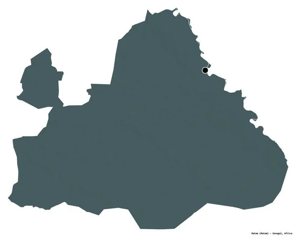 Form Matam Regionen Senegal Med Dess Huvudstad Isolerad Vit Bakgrund — Stockfoto