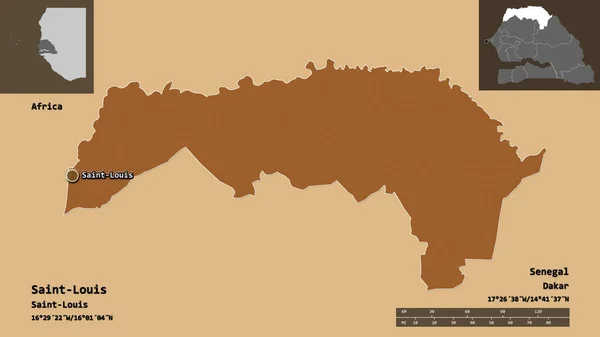 Σχήμα Του Saint Louis Περιοχή Της Σενεγάλης Και Την Πρωτεύουσά — Φωτογραφία Αρχείου