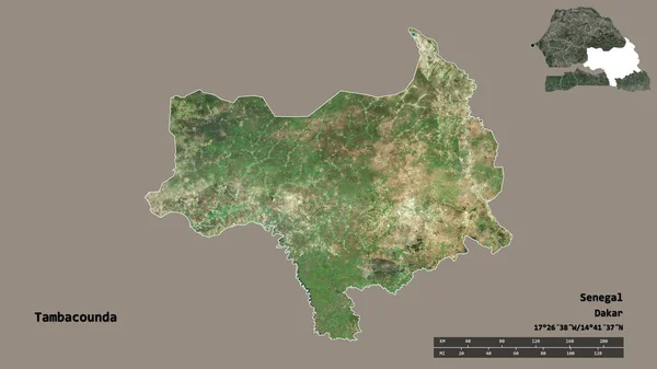 Форма Тамбакунда Регион Сенегала Столицей Изолированной Прочном Фоне Дистанционный Масштаб — стоковое фото