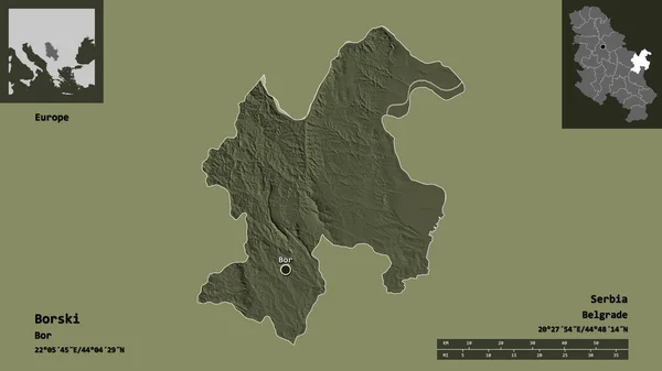 세르비아의 지역인 스키와 수도인 스키의 모습이다 거리의 예고편 지형도 렌더링 — 스톡 사진