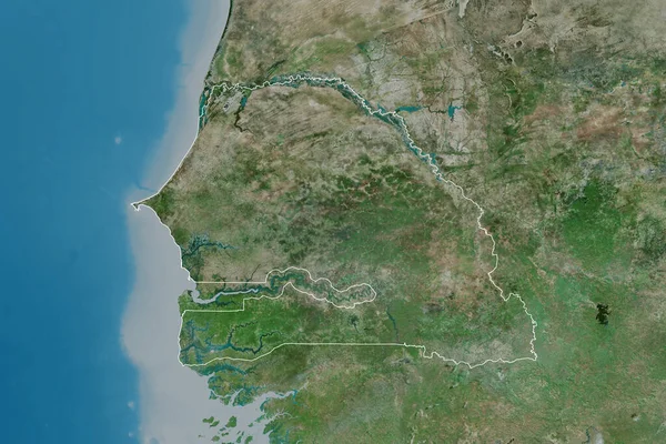 Εκτεταμένη Περιοχή Της Σενεγάλης Δορυφορικές Εικόνες Απόδοση — Φωτογραφία Αρχείου