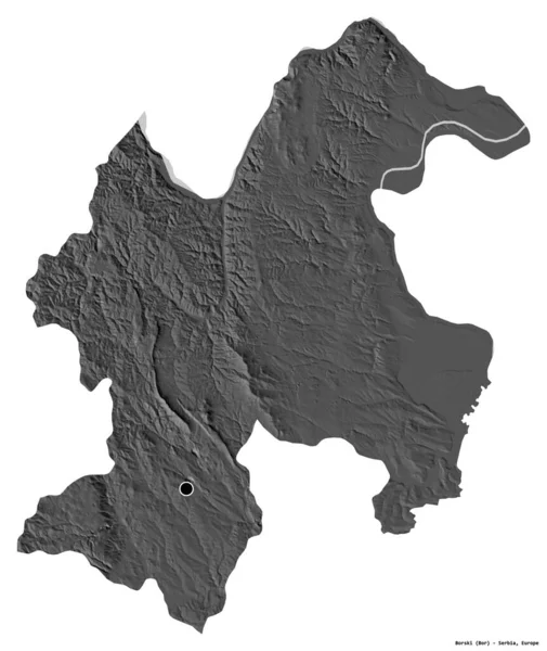Forma Borski Distrito Serbia Con Capital Aislada Sobre Fondo Blanco —  Fotos de Stock