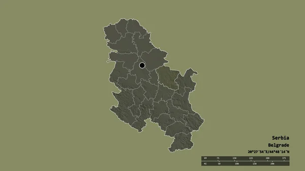 Afgebroken Vorm Van Servië Met Als Hoofdstad Belangrijkste Regionale Divisie — Stockfoto