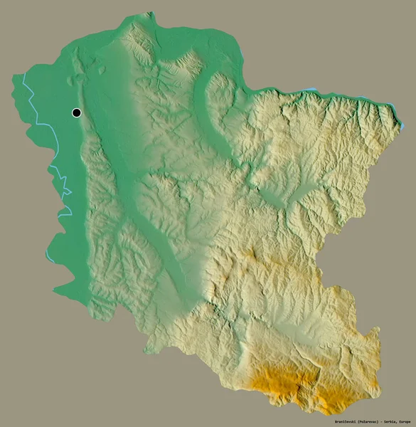 Vorm Van Branicevski District Van Servië Met Zijn Hoofdstad Geïsoleerd — Stockfoto