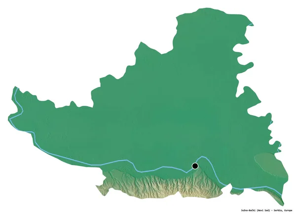 セルビアの首都ジュズノ バッキの形は 白い背景に隔離されています 地形図 3Dレンダリング — ストック写真