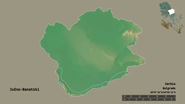 Forma Juzno Banatski Distrito Serbia Con Capital Aislada Sobre Fondo — Foto de Stock