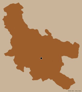 Sırbistan 'ın Nisavski ilçesi, başkenti katı bir renk zeminine sahip. Desenli dokuların bileşimi. 3B görüntüleme