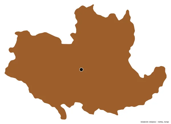 Форма Колубарского Района Сербии Столица Которого Выделена Белом Фоне Состав — стоковое фото