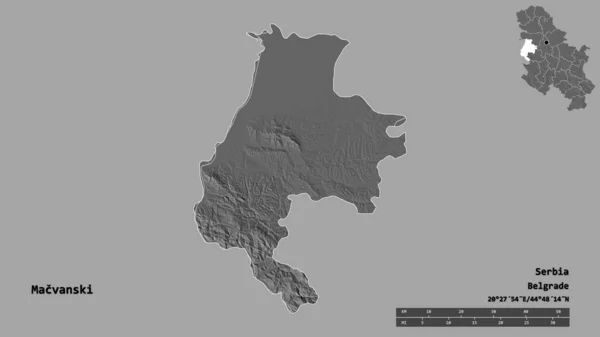 Vorm Van Macvanski District Van Servië Met Hoofdstad Geïsoleerd Een — Stockfoto