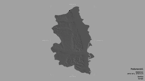 Zona Podunavski Distrito Serbia Aislada Sobre Fondo Sólido Una Caja —  Fotos de Stock