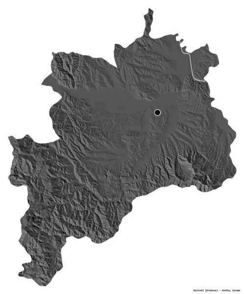 Forme Rasinski District Serbie Avec Capitale Isolée Sur Fond Blanc — Photo