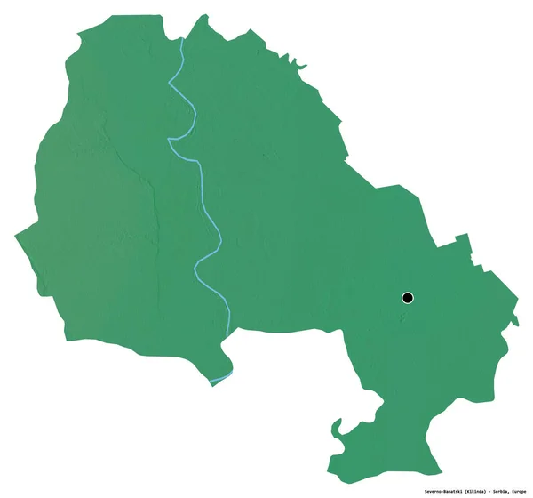 Форма Северно Банацкого Района Сербии Столицей Белом Фоне Топографическая Карта — стоковое фото
