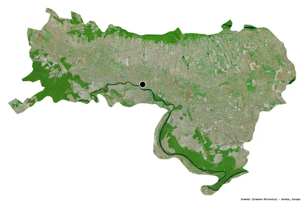 Forma Sremski Distrito Serbia Con Capital Aislada Sobre Fondo Blanco — Foto de Stock
