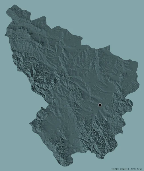 Vorm Van Sumadijski District Van Servië Met Zijn Hoofdstad Geïsoleerd — Stockfoto