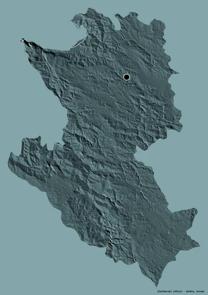 Forma Zlatiborski Distretto Della Serbia Con Sua Capitale Isolata Uno — Foto Stock