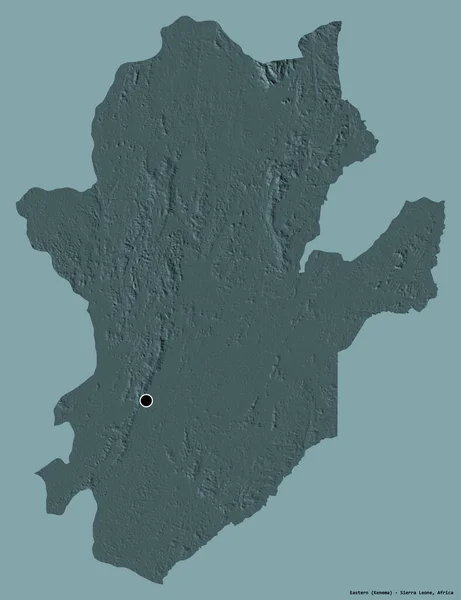 Форма Східна Провінція Сьєрра Леоне Столицею Ізольованою Суцільному Кольоровому Тлі — стокове фото