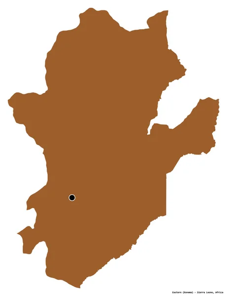 Форма Східна Провінція Сьєрра Леоне Столицею Ізольованою Білому Тлі Склад — стокове фото