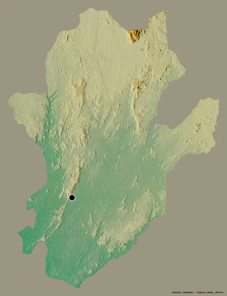 Форма Східна Провінція Сьєрра Леоне Столицею Ізольованою Суцільному Кольоровому Тлі — стокове фото