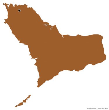 Batı 'nın şekli, Sierra Leone ili, başkenti beyaz arka planda izole edilmiş. Desenli dokuların bileşimi. 3B görüntüleme