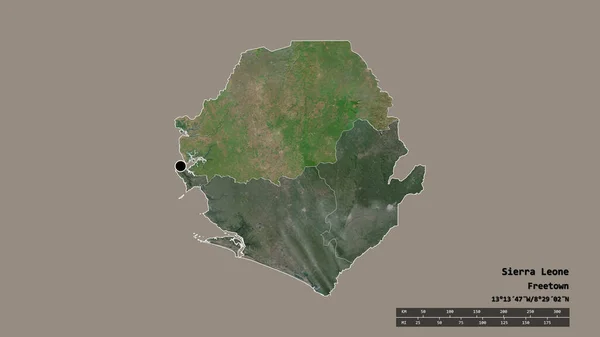 Forma Desnaturalizada Sierra Leona Con Capital División Regional Principal Zona —  Fotos de Stock