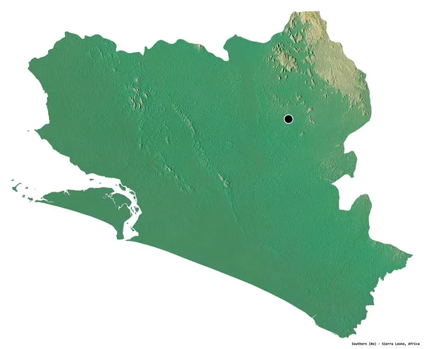 Forma Del Sur Provincia Sierra Leona Con Capital Aislada Sobre —  Fotos de Stock