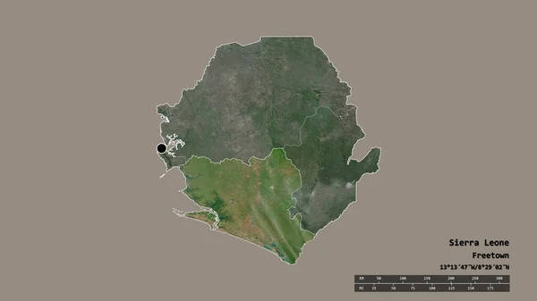 Forma Desnaturalizada Sierra Leona Con Capital División Regional Principal Zona —  Fotos de Stock