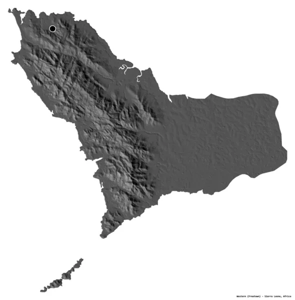 Forma Occidental Provincia Sierra Leona Con Capital Aislada Sobre Fondo — Foto de Stock