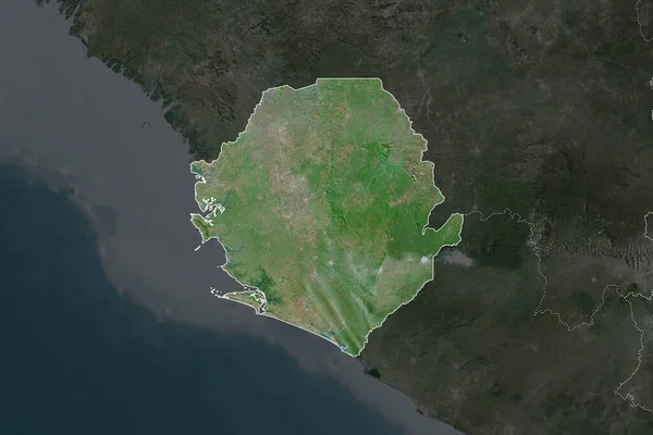 Forma Sierra Leona Separada Por Desaturación Áreas Vecinas Fronteras Imágenes — Foto de Stock