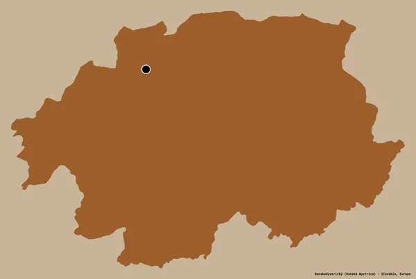 Forme Banskobystricky Région Slovaquie Avec Capitale Isolée Sur Fond Couleur — Photo