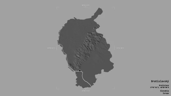 Área Bratislavsky Región Eslovaquia Aislada Sobre Fondo Sólido Una Caja —  Fotos de Stock
