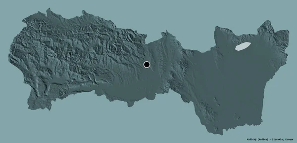 Form Von Kosicky Region Der Slowakei Mit Seiner Hauptstadt Isoliert — Stockfoto