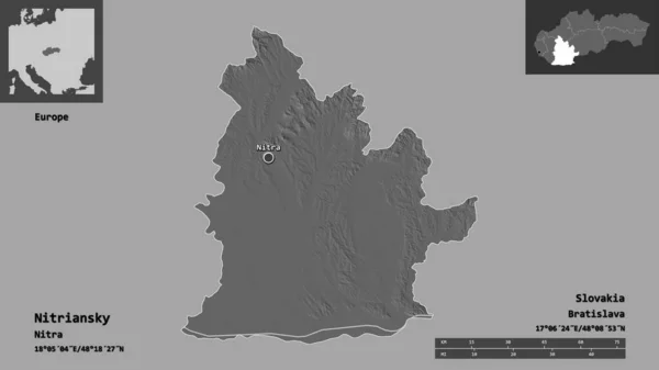 Form Von Nitriansky Der Region Der Slowakei Und Ihrer Hauptstadt — Stockfoto