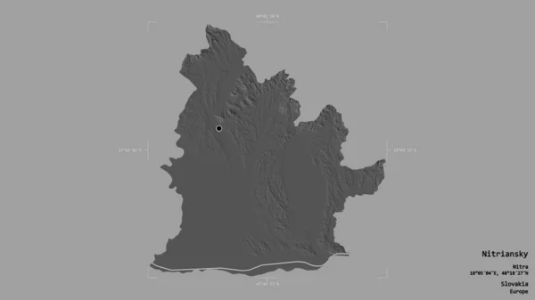 Gebiet Von Nitriansky Region Der Slowakei Isoliert Auf Einem Soliden — Stockfoto