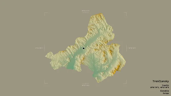 Área Trenciansky Región Eslovaquia Aislada Sobre Fondo Sólido Una Caja —  Fotos de Stock