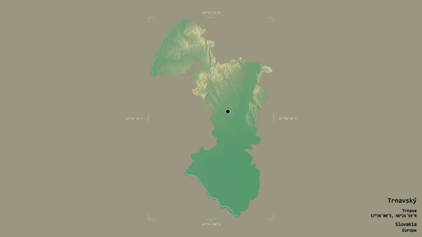 Oblast Trnavského Region Slovenska Izolovaná Pevném Pozadí Georeferencovaném Hraničním Poli — Stock fotografie