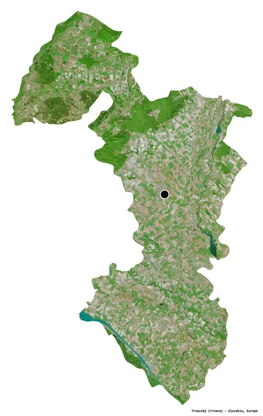 Tvar Trnavského Slovenského Regionu Hlavním Městem Izolovaným Bílém Pozadí Satelitní — Stock fotografie