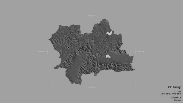 Zona Zilinsky Región Eslovaquia Aislada Sobre Fondo Sólido Una Caja — Foto de Stock
