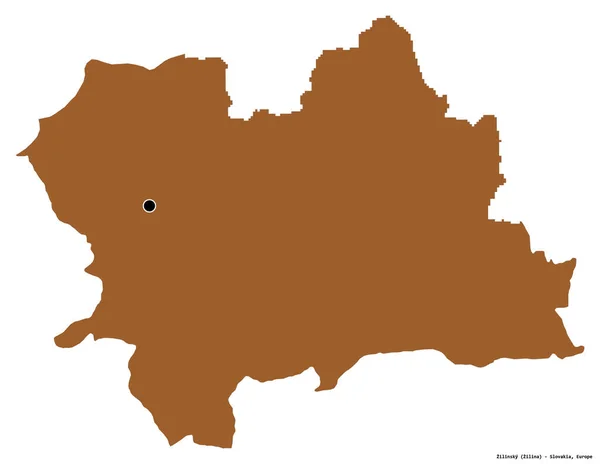 Gestalt Von Zilinsky Region Der Slowakei Mit Seiner Hauptstadt Isoliert — Stockfoto