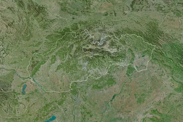 Uitgebreid Gebied Van Slowakije Met Landgrenzen Internationale Regionale Grenzen Satellietbeelden — Stockfoto