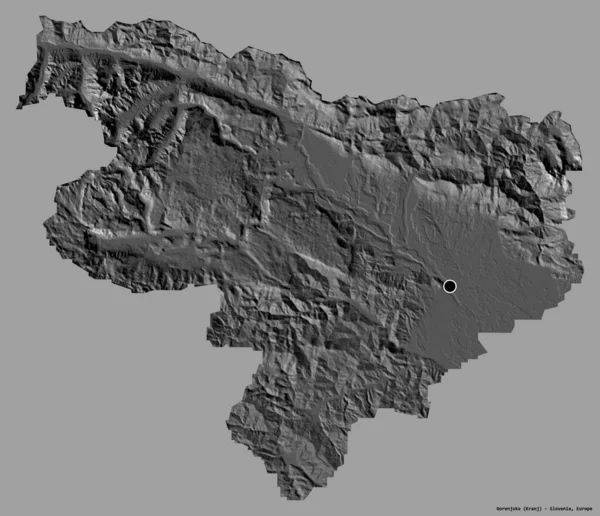 Forma Gorenjska Regione Statistica Della Slovenia Con Sua Capitale Isolata — Foto Stock