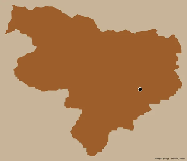 Gestalt Von Gorenjska Statistische Region Sloweniens Mit Seiner Hauptstadt Isoliert — Stockfoto