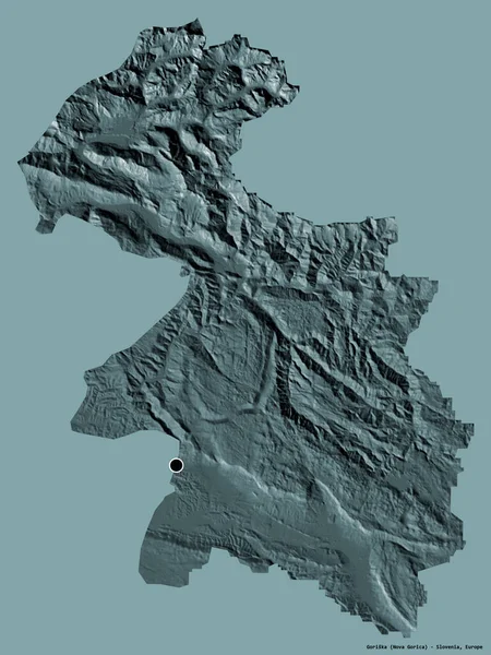 Forma Goriska Región Estadística Eslovenia Con Capital Aislado Sobre Fondo — Foto de Stock